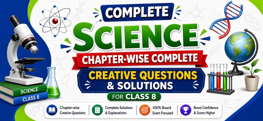 Class 8 Science Notes | Complete Guide and Chapter-wise Creative Questions-English Version Class 8 Science chapter-wise creative questions and solutions