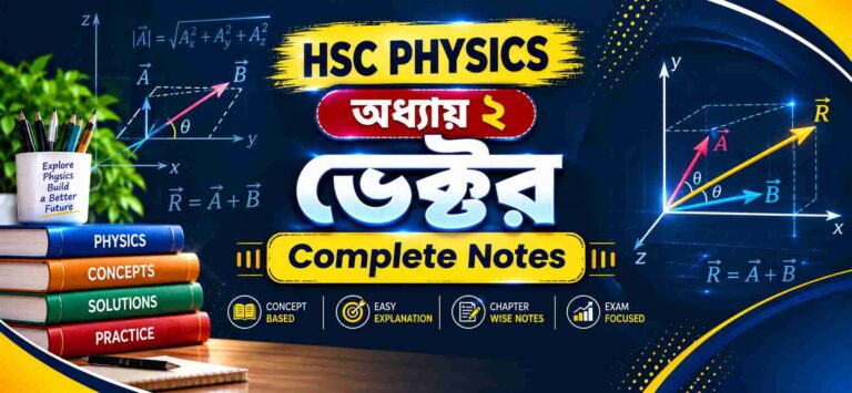 HSC ভেক্টর নোট | অধ্যায় ২ | পদার্থবিজ্ঞান ১ম পত্র